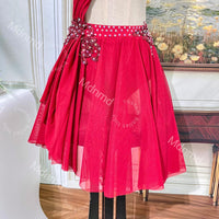 Red Lyrical Dance Dress | Hand-Gathered Bodice, Flowing Skirt, Custom Costume