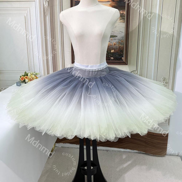 Smoky Gray Ombre Rehearsal Ballet Tutu - Handmade Two-Tone Practice Skirt, Custom Size & Color