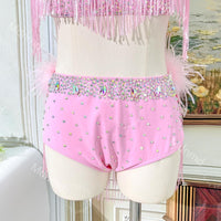 Pink Feather Sequin Fringe Lyrical Dance Costume | Custom Ballet Competition Outfit
