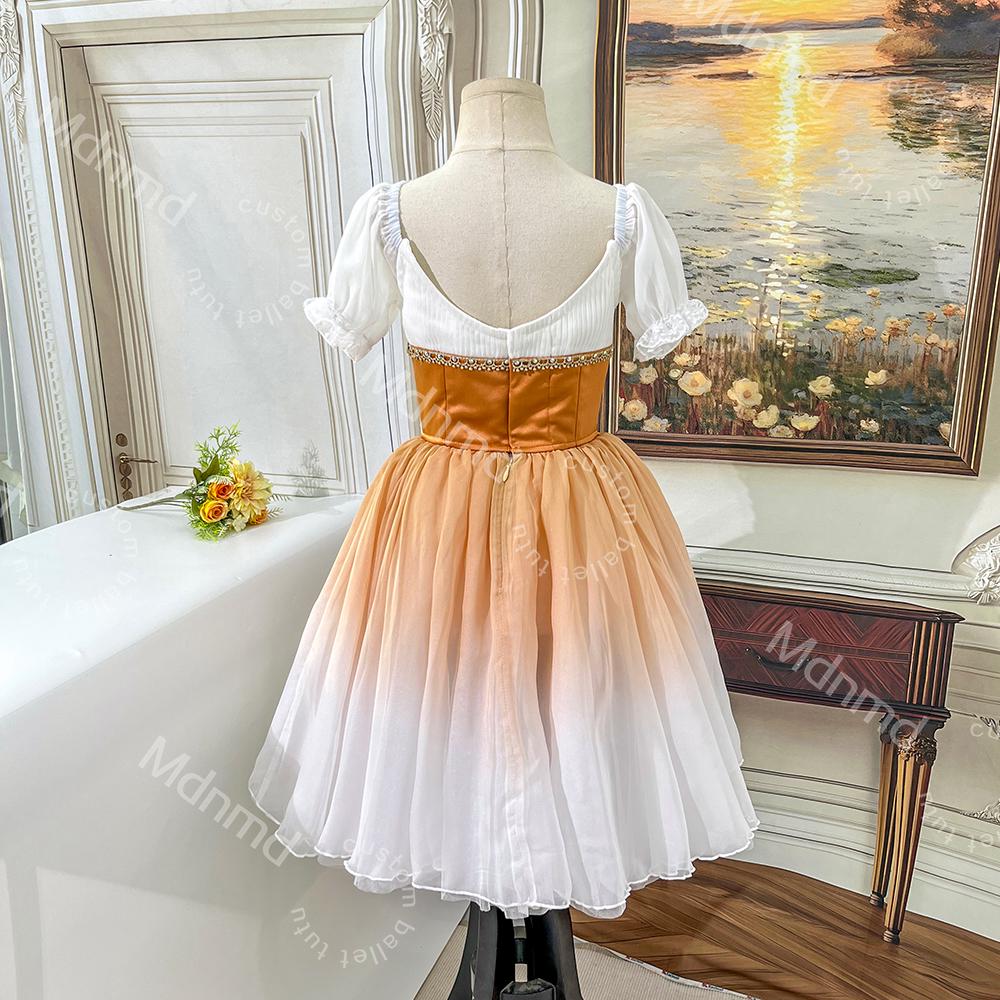 Caramel Ballet Tutu | Giselle Peasant Costume with Floral Details