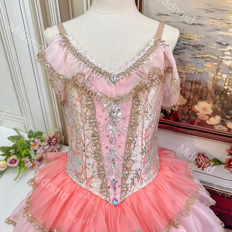 Pink Nutcracker Ballet Dress | Romantic-Length Tutu for Clara Variation | Custom Handmade Dance Costume