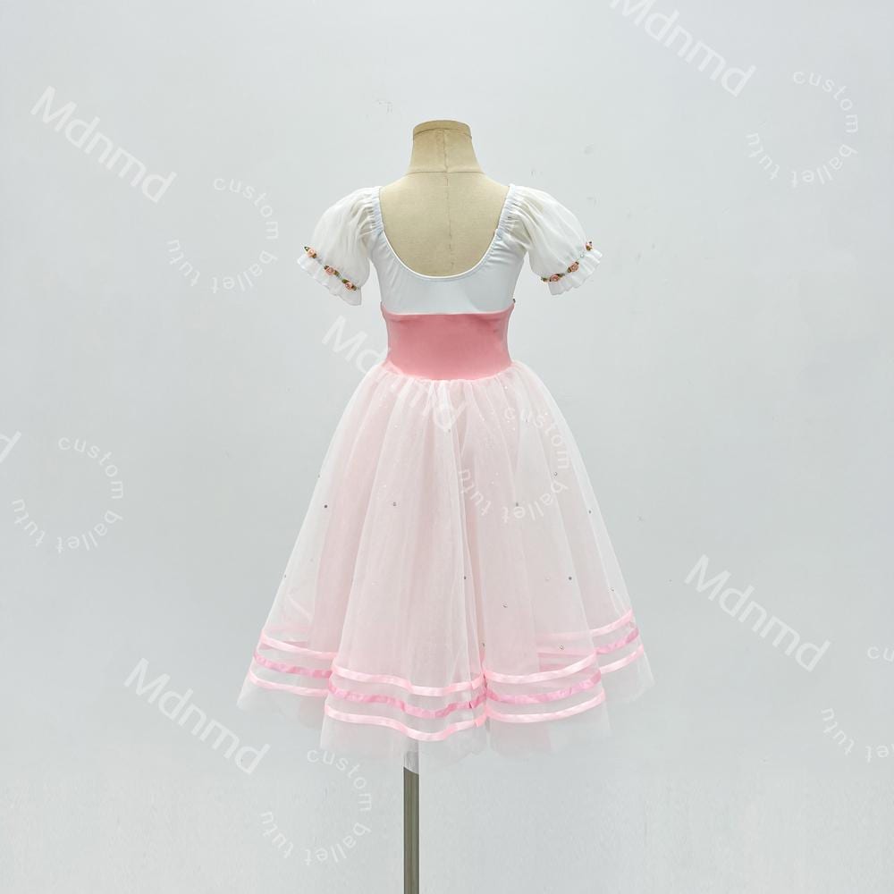Stretch Velvet Bodice with Flowing Pink Skirt | Handmade Romantic Ballet Costume for Coppelia & Giselle