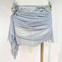 Custom Silver-Gray Two-Piece Lyrical Dance Costume | Modern Ballet Solo Outfit | Handmade Performance Dress