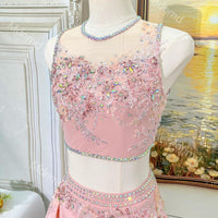 Pink Lyrical Contemporary Dance Costume | Two-Piece Custom Handmade Dress | Modern Ballet Solo Outfit