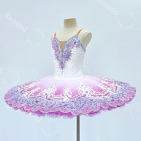 Lavender Ombre Classical Ballet Tutu | Custom Handmade Pancake Tutu | Lace Appliques & Crystal Embellishments