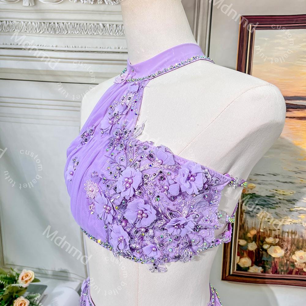 Modern Ballet Dance Costume | Contemporary Lyrical Solo Costume | Custom Handmade | Competition Outfit