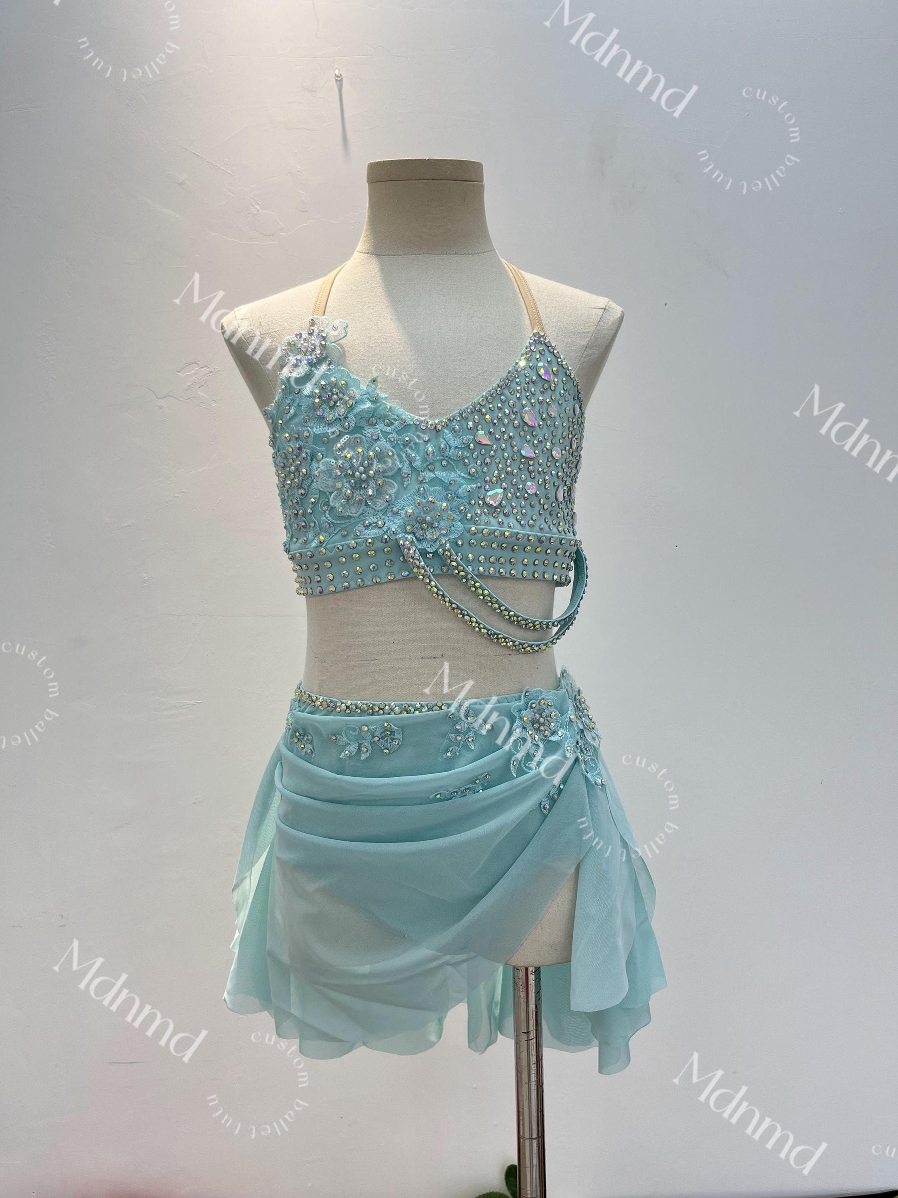 Custom Lyrical Dance Costume | Solo Contemporary Dance Dress | Handmade Stage Performance Outfit