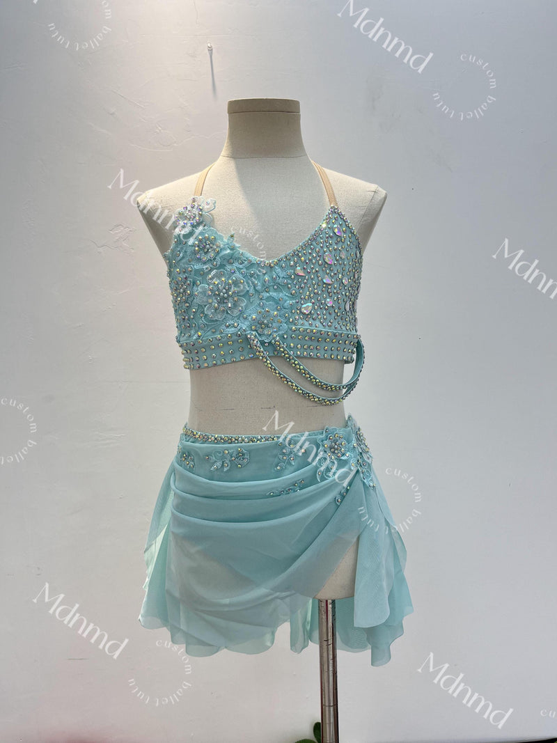 Custom Lyrical Dance Costume | Solo Contemporary Dance Dress | Handmade Stage Performance Outfit