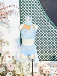 Baby Blue Diamond Lyrical Dance Costume: Jazz, Skating, Gymnastics