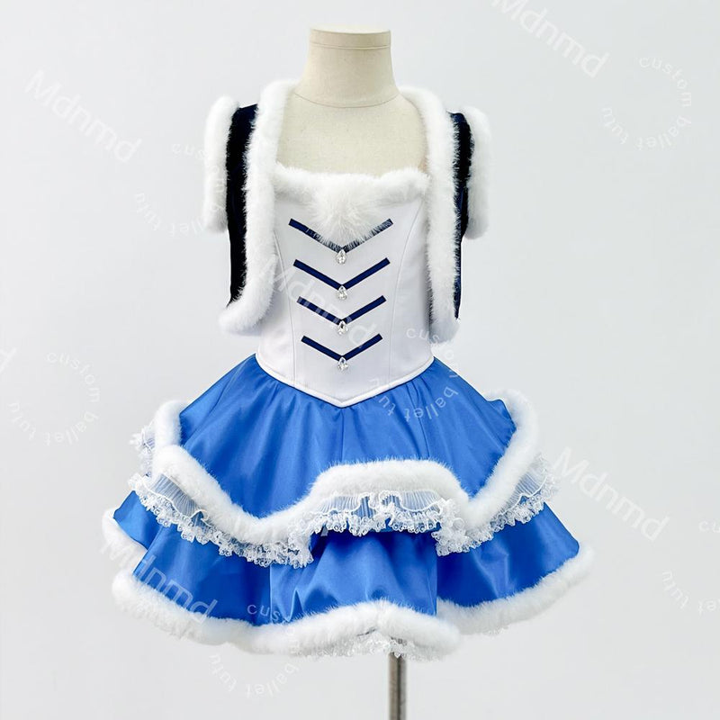 Handmade Blue & White Rabbit Ballet Tutu: Plush Fur Costume