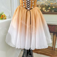 Caramel Ballet Tutu | Giselle Peasant Costume with Floral Details