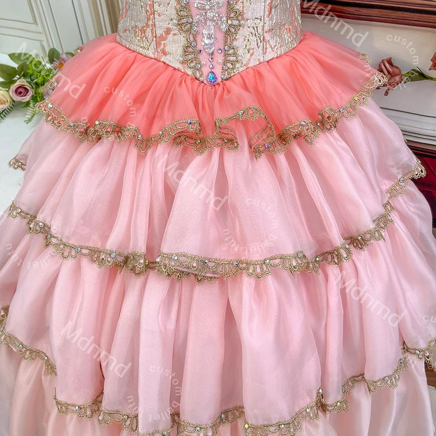 Pink Nutcracker Ballet Dress | Romantic-Length Tutu for Clara Variation | Custom Handmade Dance Costume