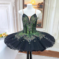 Green and Black Classical Ballet Pancake Tutu | Professional Custom Handmade for Competitions & Variations