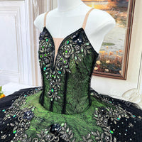 Green and Black Classical Ballet Pancake Tutu | Professional Custom Handmade for Competitions & Variations