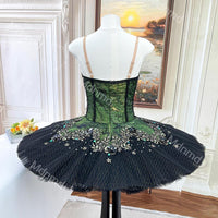 Green and Black Classical Ballet Pancake Tutu | Professional Custom Handmade for Competitions & Variations