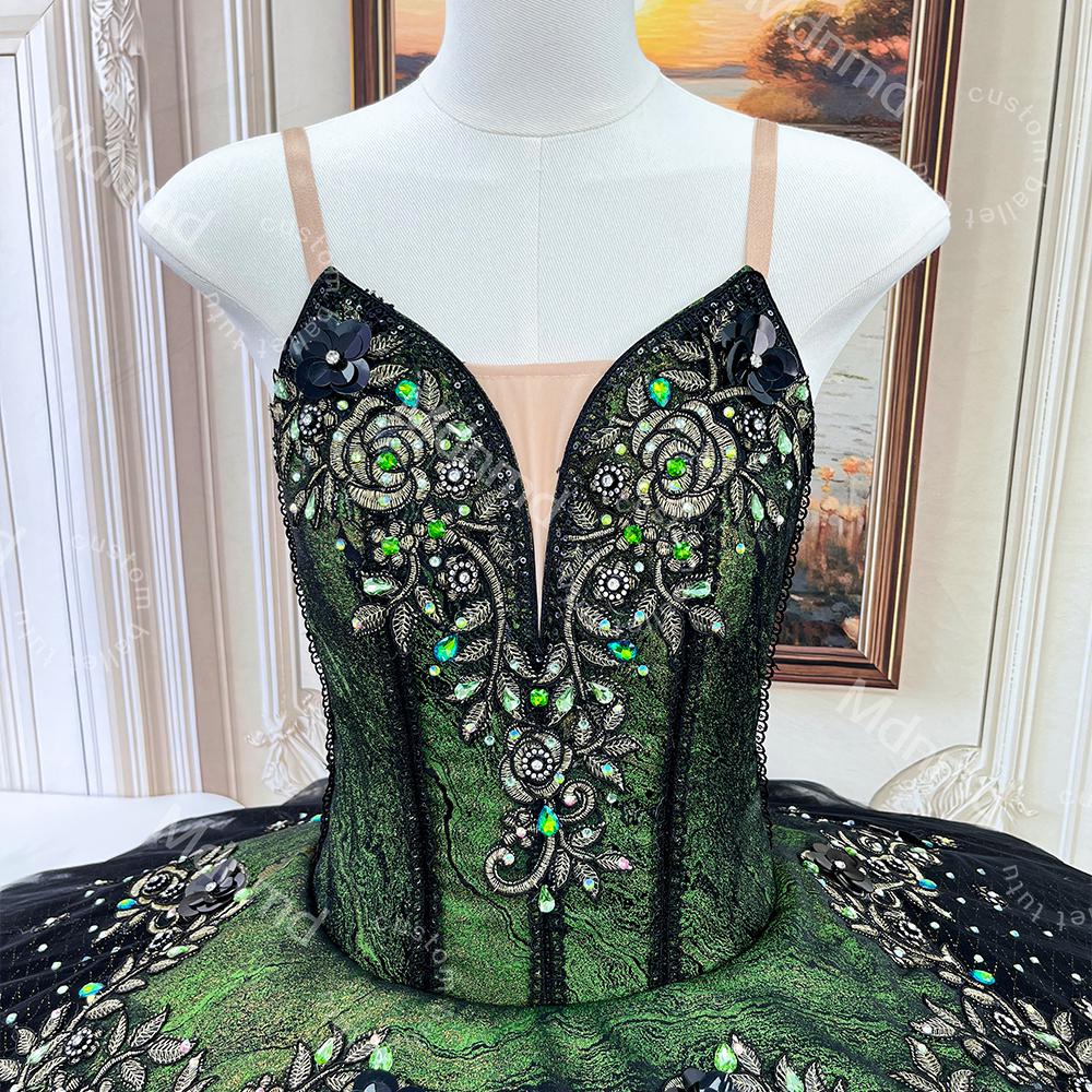 Green and Black Classical Ballet Pancake Tutu | Professional Custom Handmade for Competitions & Variations