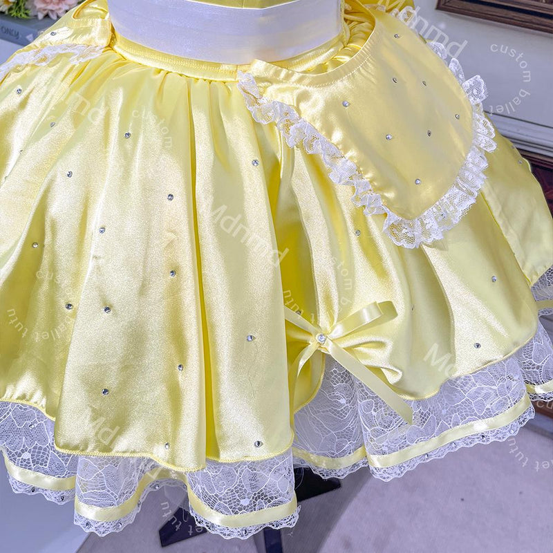 Yellow Classical Ballet Tutu | Handmade Lace & Crystal Costume