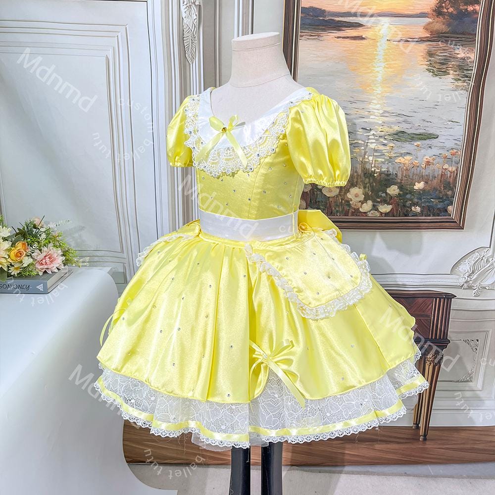 Yellow Classical Ballet Tutu | Handmade Lace & Crystal Costume