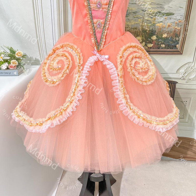 Peach Pink Mirlitons Marzipan Classical Ballet Costume Nutcracker Dress | Professional Romantic Tutu | Custom Handmade
