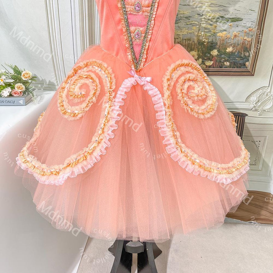 Peach Pink Mirlitons Marzipan Classical Ballet Costume Nutcracker Dress | Professional Romantic Tutu | Custom Handmade
