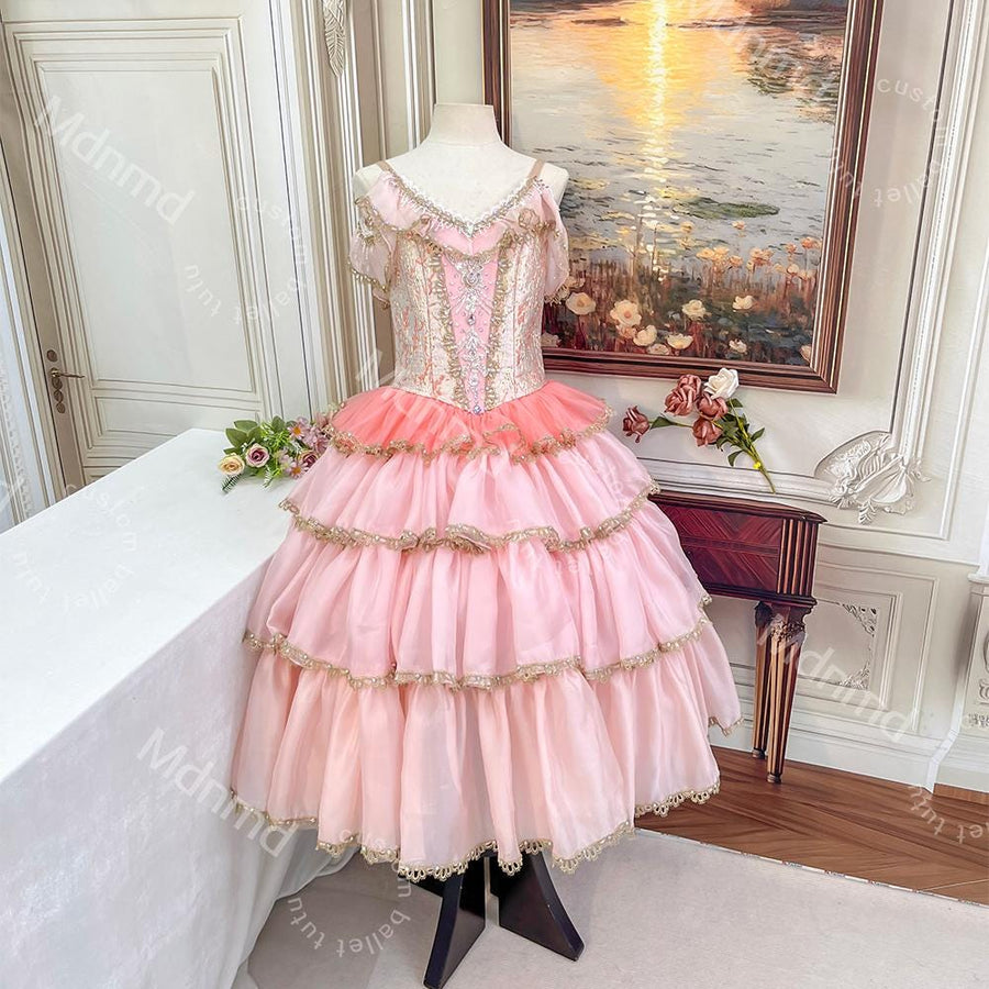 Pink Nutcracker Ballet Dress | Romantic-Length Tutu for Clara Variation | Custom Handmade Dance Costume