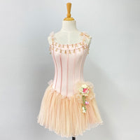 Handmade Pink Ballet Tutu: Crystal Bodice, Tulle Bows