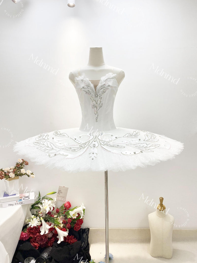 Handmade White Swan Lake Ballet Tutu: Custom Dance Costume