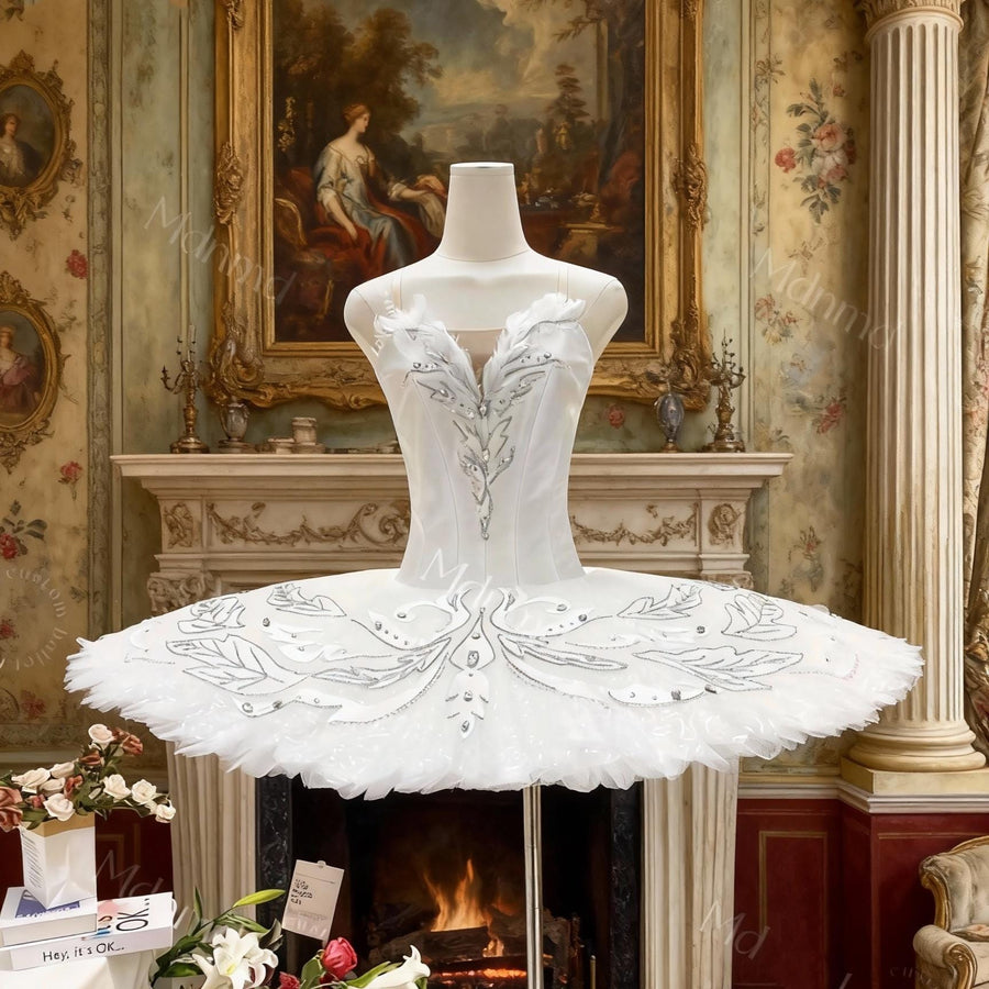 Handmade White Swan Lake Ballet Tutu: Custom Dance Costume