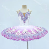 Lavender Ombre Classical Ballet Tutu | Custom Handmade Pancake Tutu | Lace Appliques & Crystal Embellishments