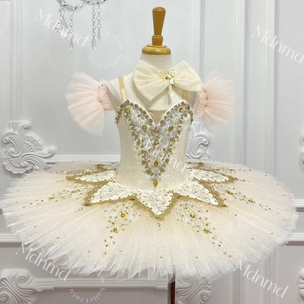 Gold and White Professional Ballet Tutu Pancake Tutu Custom made