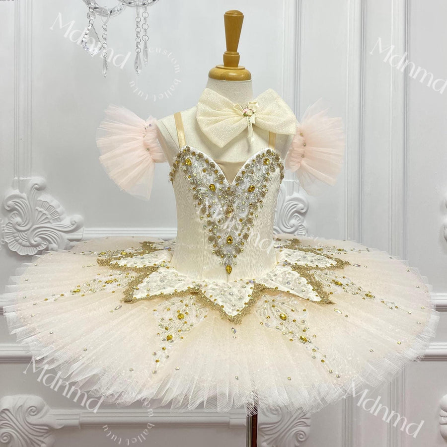 Gold and White Professional Ballet Tutu Pancake Tutu Custom made