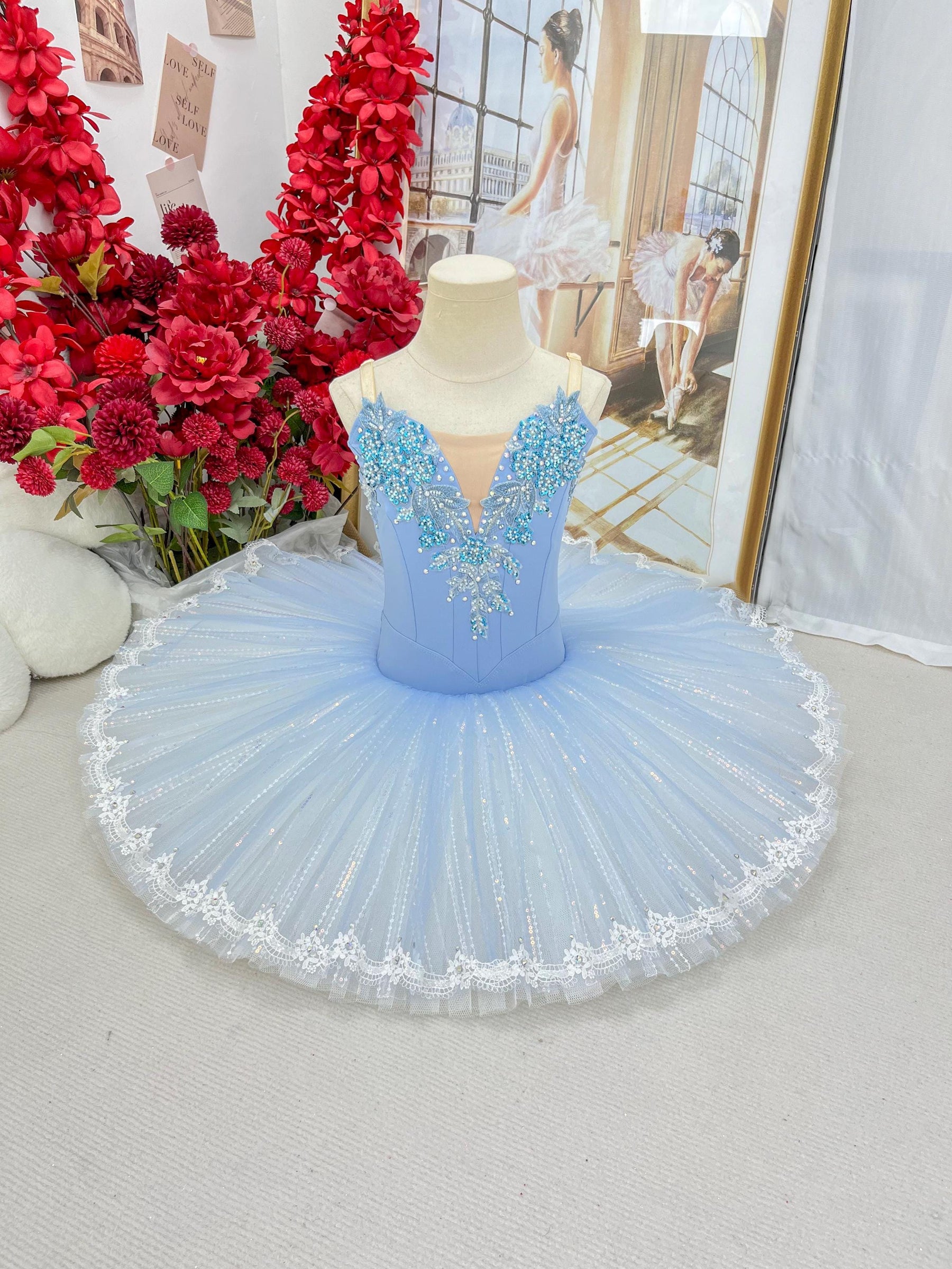 Professional Ballet Tutu White Pink White Violet Ballerina Costume Customizable