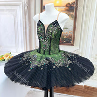 Green and Black Classical Ballet Pancake Tutu | Professional Custom Handmade for Competitions & Variations