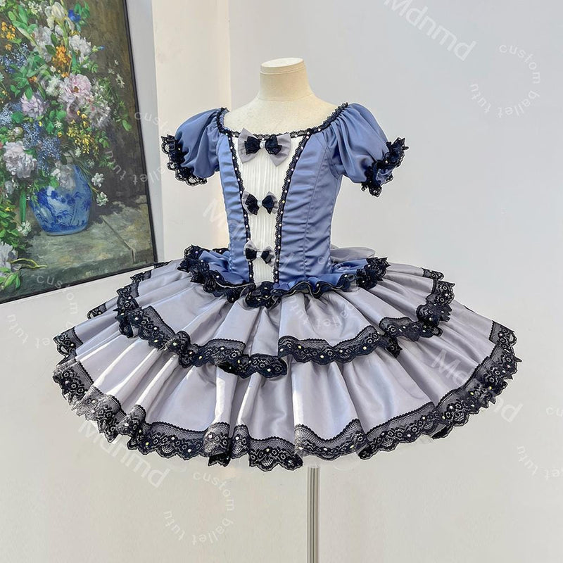 Blue & Black Classical Ballet Tutu | Handmade Professional Pancake Tutu | Performance Competition Costume