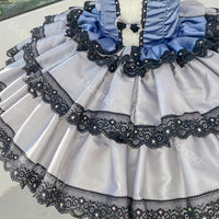 Blue & Black Classical Ballet Tutu | Handmade Professional Pancake Tutu | Performance Competition Costume