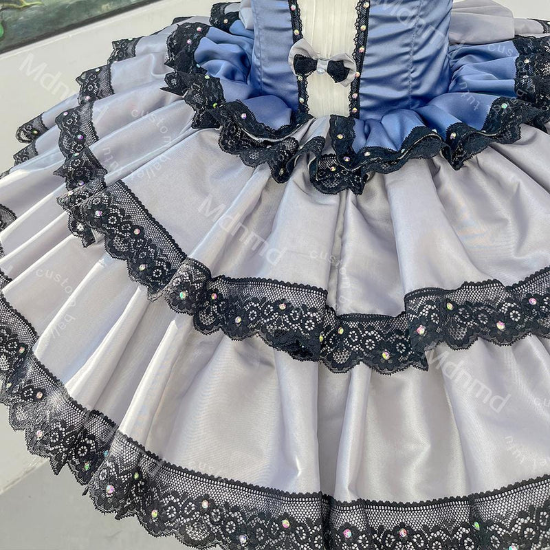 Blue & Black Classical Ballet Tutu | Handmade Professional Pancake Tutu | Performance Competition Costume