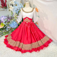 Red & Gold Spanish Classical Ballet Costume | Nutcracker Spanish Variation | Handmade Character Skirt | Custom Size