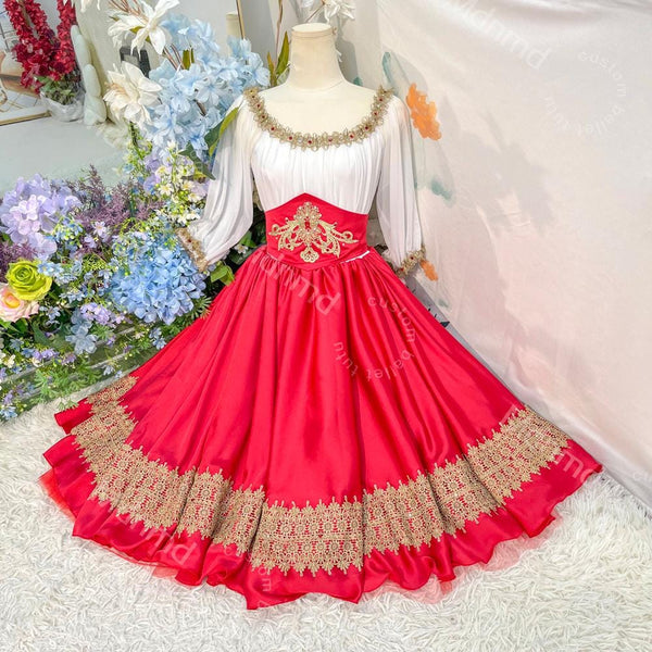 Red & Gold Spanish Classical Ballet Costume | Nutcracker Spanish Variation | Handmade Character Skirt | Custom Size