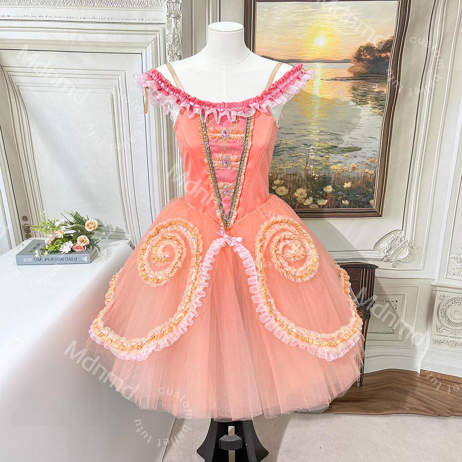 Peach Pink Mirlitons Marzipan Classical Ballet Costume Nutcracker Dress | Professional Romantic Tutu | Custom Handmade