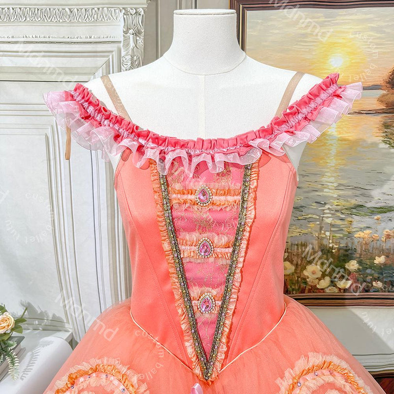 Peach Pink Mirlitons Marzipan Classical Ballet Costume Nutcracker Dress | Professional Romantic Tutu | Custom Handmade