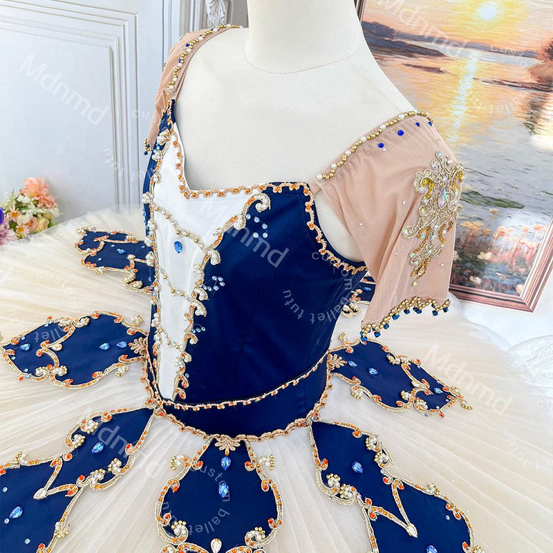 Custom Blue & White Ballet Tutu| Handmade Professional Ballet Costume | Ideal for Giselle, Sleeping Beauty