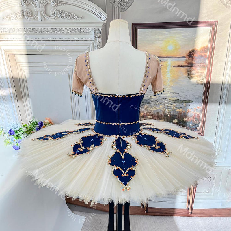 Custom Blue & White Ballet Tutu| Handmade Professional Ballet Costume | Ideal for Giselle, Sleeping Beauty