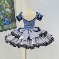 Blue & Black Classical Ballet Tutu | Handmade Professional Pancake Tutu | Performance Competition Costume