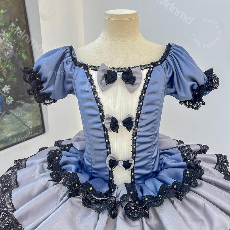 Blue & Black Classical Ballet Tutu | Handmade Professional Pancake Tutu | Performance Competition Costume