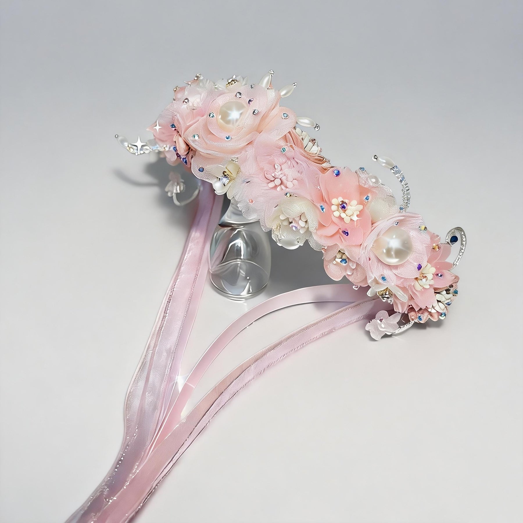 Custom Pink Floral Ballet Headpiece | Handmade Dance Accessory for Giselle, or Romantic Ballets