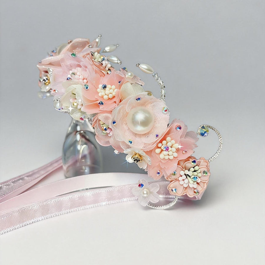 Custom Pink Floral Ballet Headpiece | Handmade Dance Accessory for Giselle, or Romantic Ballets