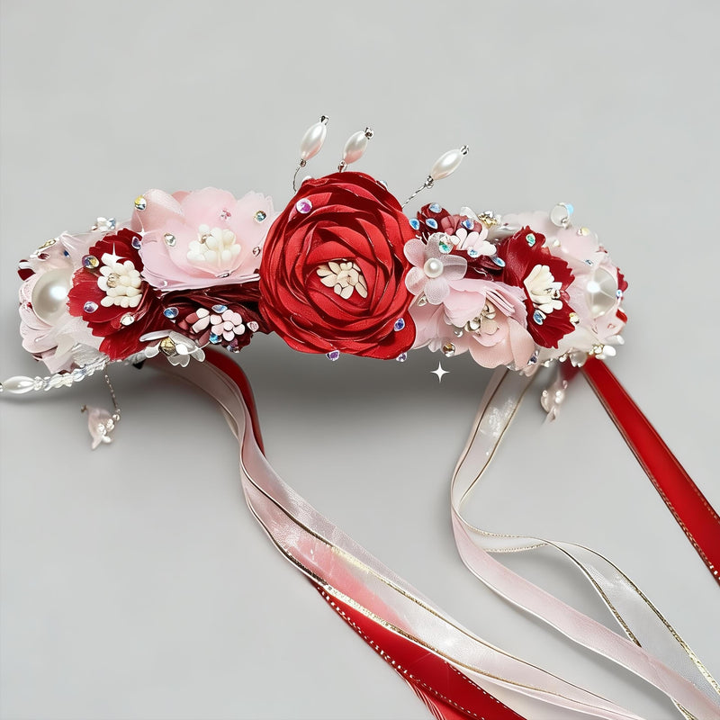 Custom Pink Floral Ballet Headpiece | Handmade Dance Accessory for Giselle, or Romantic Ballets