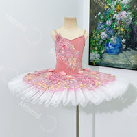 Handmade Ombre Floral Ballet Tutu Dress: Custom Ballerina Princess Dance Costume