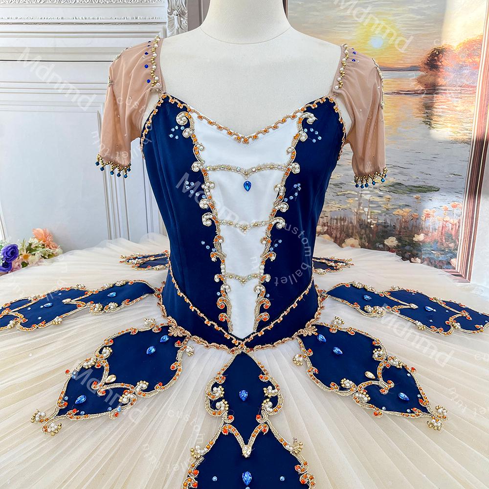 Custom Blue & White Ballet Tutu| Handmade Professional Ballet Costume | Ideal for Giselle, Sleeping Beauty