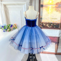 Custom Blue Ballet Dress | Handmade Performance Costume for Paris Flames, Contemporary Ballets